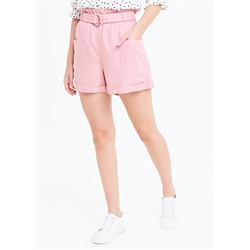 High Waist Buckle Belt Shorts