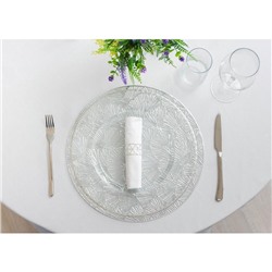 Салфетки сервировочные на стол Доляна «Веер», d=38 см, 4 шт., серебряные
