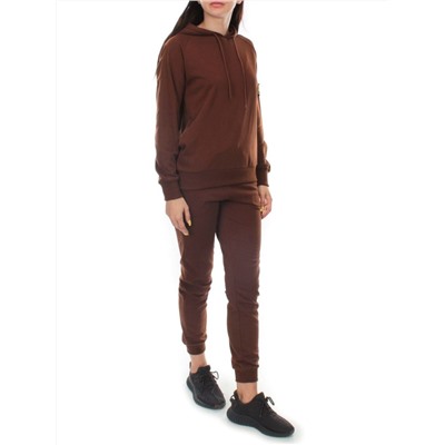 E102 BROWN Костюм спортивный женский (хлопок 90%, полиэстер 10%)