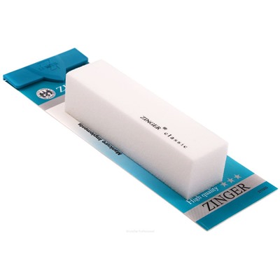 Бафик для шлифовки ногтей 4-х сторонний Classic ЕК-106, Zinger, 180 грит, белый