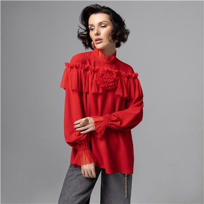 Блуза трендовая, Мелодия сердца (красная)