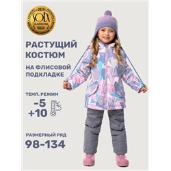 Комплект утеплённый для девочки NIKASTYLE 7м1425 Розовый серый