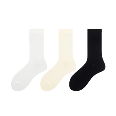 Xiaohong Shukou sock socks Men and women's middle tube pure cotton socks in summer thin ins tide black and white solid color pile socks