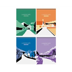 Блокнот А5 80л. на гребне BG "Landscape", твердая подложка