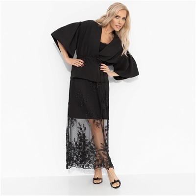 Костюм с юбкой дизайнерский, Очарование момента (элегант, 2 в 1, с поясом)