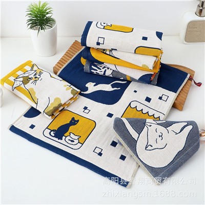Cotton gauze towel, children's scarf for kindergarten, wholesale