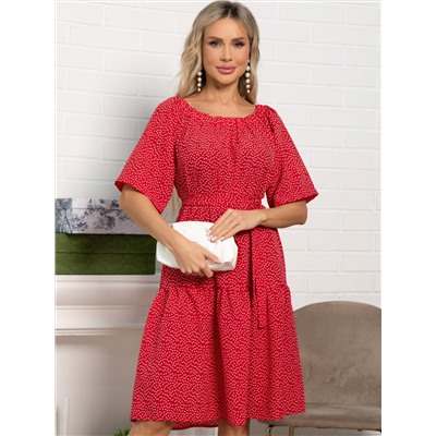 Платье с поясом Дафна (красное) П15524-8М