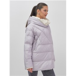 Куртка женская зимняя с капюшоном большого размера фиолетового цвета 1170F