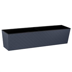 Балконный ящик InGreen Manhattan Cube 60 см c дренажной вставкой IG670810026 вулканический серый