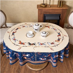 СКАТЕРТЬ ОВАЛЬНАЯ "PASSAGE"140Х300СМ ,БЕЖЕВЫЙ, 100% ХЛОПОК,ТВИЛ, ПРОПИТКА