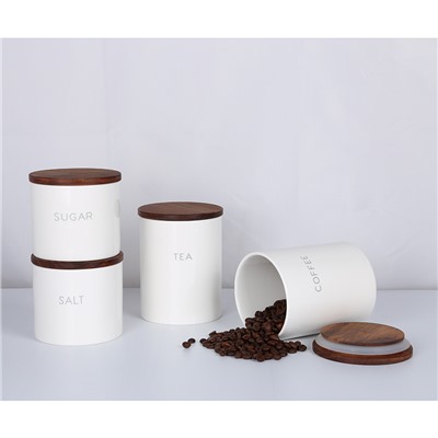 Банка керамическая для хранения соли, 400 мл, белая