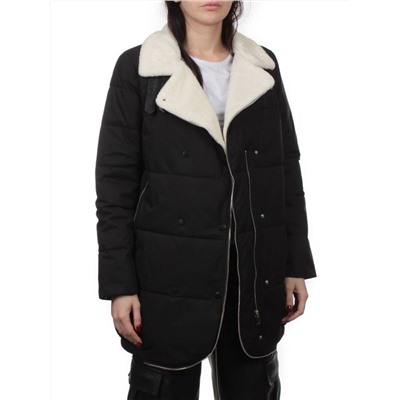 S24-236 BLACK Куртка демисезонная женская (100 гр. холлофайбер)