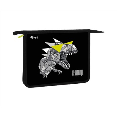 Папка для тетрадей 1 отделение, А5, Först "Cool dino", 240*205*40мм, пластик, на молнии
