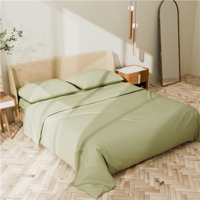 Постельное бельё LoveLife евро Young grass 200х217см, 225х240см, 50х70см-2шт, 100%хлопок, сатин, 125г/м²