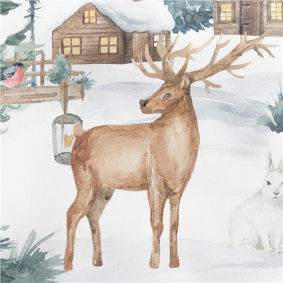 Дорожка новогодняя на стол "Этель" Forest animals 40х147 +/- 5 см, 100% хл, саржа 190 гр/м2