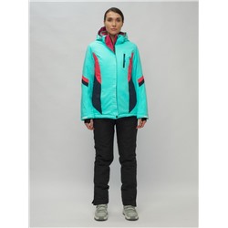 Горнолыжный костюм женский бирюзового цвета 02201Br