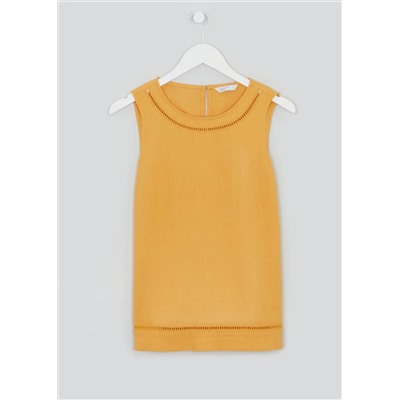 Mustard Sleeveless Linen Top