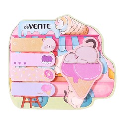 Закладки с клеевым краем бумажные deVENTE Cat&Ice cream, дизайн 55×71 мм, 15×50 мм, 5 цветов × 20 листов