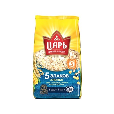 ЦАРЬ Хлопья из 5-ти злаков 400гр