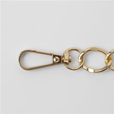 Цепочка для сумки, с карабинами, металлическая, 19×15 мм, 60 см, цвет золотой