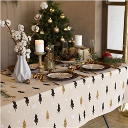 Скатерть новогодняя «Доляна» Christmas mood=146×110± 3 см, 100% хлопок, рогожка 164 г/м²