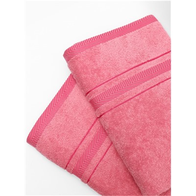 Комплект Полотенец 2 шт розовый рейв