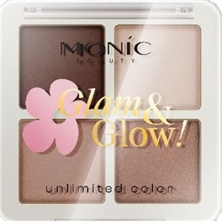 MONIC BEAUTY Тени для век 4 цв Glam&Glow! Unlimited All Day Color 01 Urban Nude