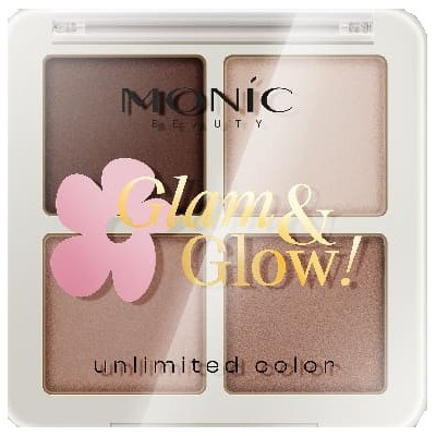 MONIC BEAUTY Тени для век 4 цв Glam&Glow! Unlimited All Day Color 01 Urban Nude