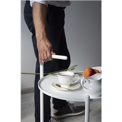 Сервировочный столик SHT-CT60
                        белый муар / белый