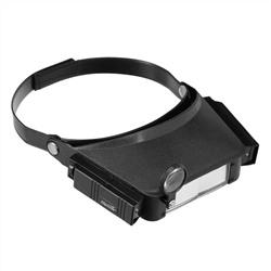 Лупа с дополнительными линзами, с подсветкой, для закрепления на голове Sparta