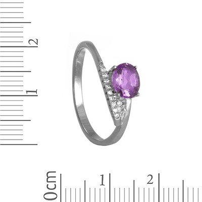 Кольцо с аметистом и фианитами ТФКН.795АМ1.80