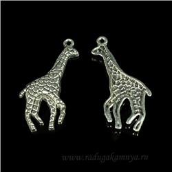 Подвеска Жираф 20*40мм цв.античное серебро  (упаковка 10штук)