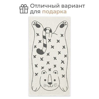 Полотенце махровое Этель «Тигруля», 70×130 см, 100% хлопок, 420 г/м², чёрно-белое