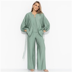 Брючный комплект лёгкий, Приручённый шик (3 в 1, зеленый)