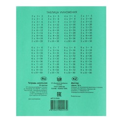 Тетрадь 18 листов клетка «Зелёная обложка», ГОЗНАК
