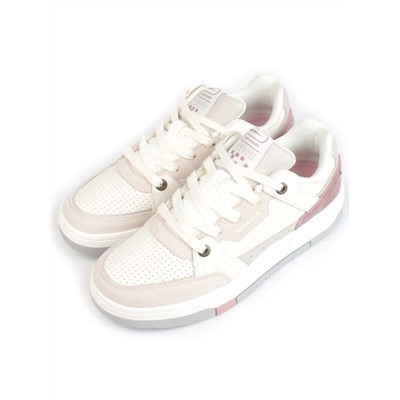 05-P232-3 GRAY/PINK Кроссовки женские (натуральная замша, искусственная кожа)