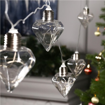 УЦЕНКА НИТЬ ROSA. 3 м, с насад. "Лампочки кристалл" 5 см, IP20, Н.С. LED-80-12V, 8 режимов, БЕЛЫЙ 69