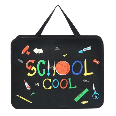 Папка с ручками А4, 330 х 260 х 75 мм, пластиковая, ручки-тесьма, Calligrata School, МИКС