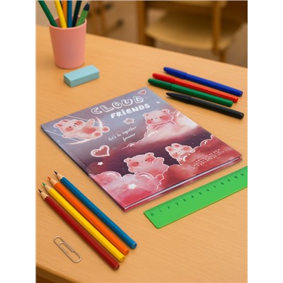 Дневник школьный для 5-11 классов «Котята в облаках», твёрдая обложка, голография, 48 листов