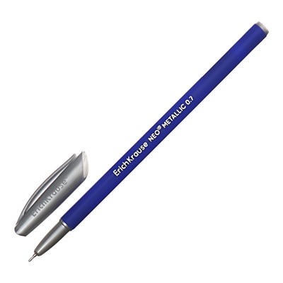 Ручка шариковая ErichKrause Neo Stick Metallic, узел 0.7 мм, чернила синие, длина линии письма 2000 метров