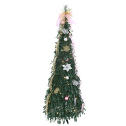 GAEM Ёлка искусств с подсвет от сети, L50 W50 H150, 100LED, 16 шаров + 3 банта, экспресс сборка