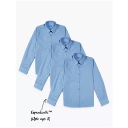 3pk Girls' Slim Fit Easy Iron School Shirts (2-16 Yrs)