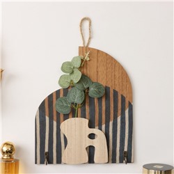 Настенные крючки декоративные «Абстракция с растением», дерево, 1.5×19.5×23.5 см