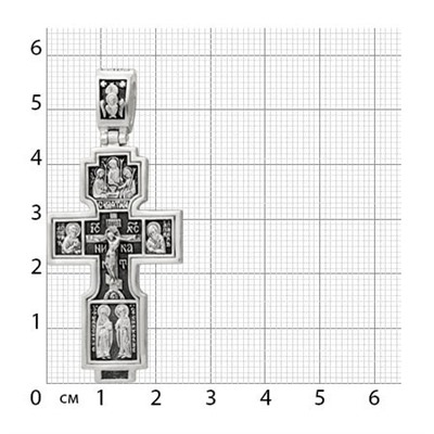 Крест (свТроица, Ап.Петр и Павел, Евангелисты, обр.Знамение) из серебра литье частичное чернение