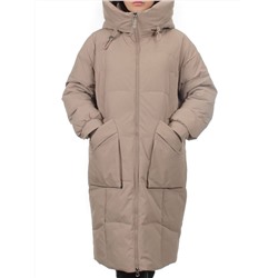 8819 DK. BEIGE Пальто зимнее женское (холлофайбер 200 гр.)