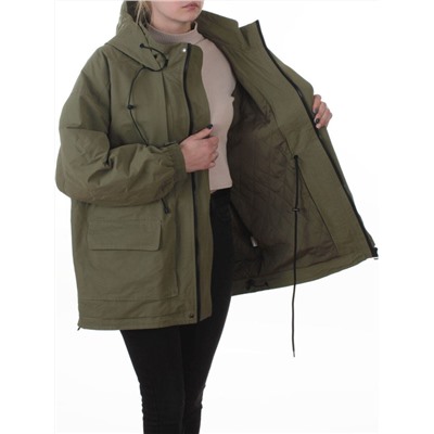 3096 GREEN Куртка демисезонная женская (100 гр. холлофайбер)