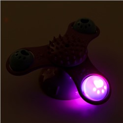 Игрушка-вертушка на присоске для кошек, 3 отсека с бубенчиками, микс цветов