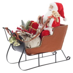 GAEM Дед Мороз на санях, L51 W22 H48 см