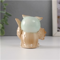 Фигурка керамика «Маленький филин с пером и бумагой», 6.5×5.6×6.4 см