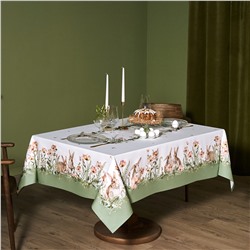 СКАТЕРТЬ"SENSE" 140Х180СМ,ЗЕЛЕНЫЙ ,100%ХЛОПОК, ТВИЛ С ПРОПИТКОЙ